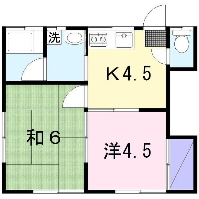 栗林ハイツ(2K/2階)の間取り写真
