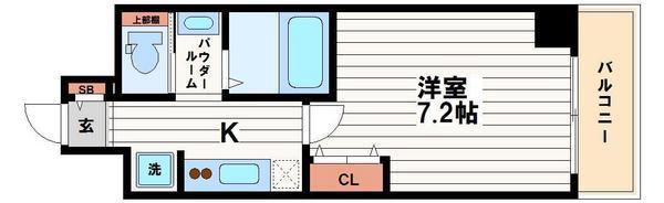 プラチナム松屋町(1K/9階)の間取り写真