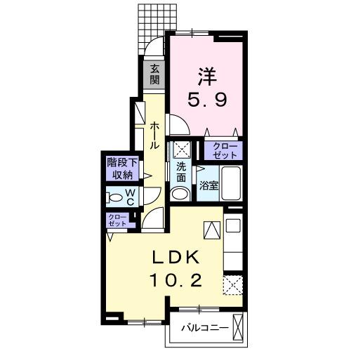 ルーセントヒルズA(1LDK/1階)の間取り写真