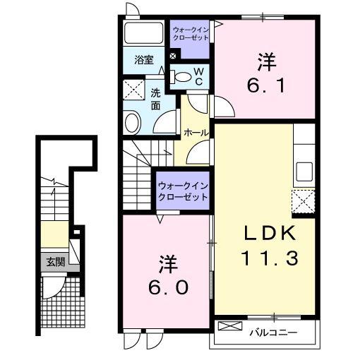 TMビレッジII(2LDK/2階)の間取り写真