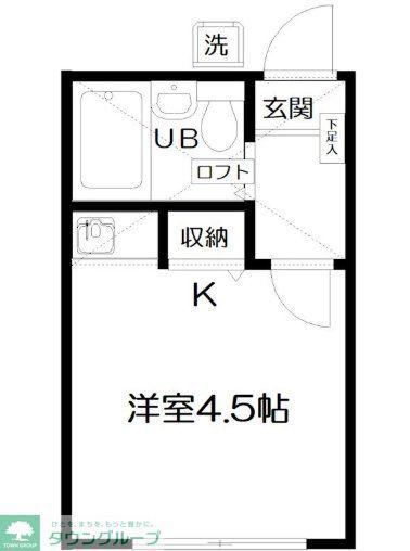グランドール調布(ワンルーム/2階)の間取り写真