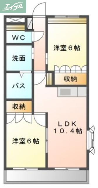 ルミナスコート(2LDK/1階)の間取り写真