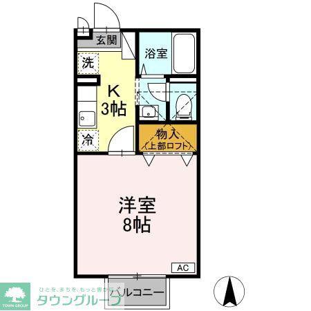 ドルフKII(1K/2階)の間取り写真