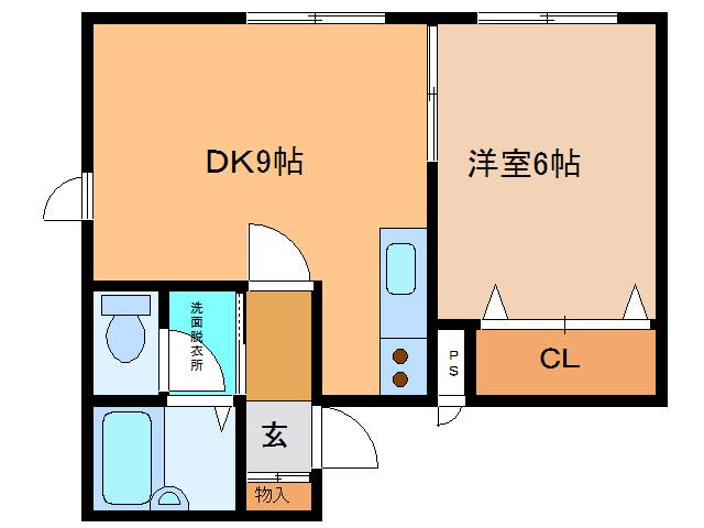 リバティカツヒラ(1DK/3階)の間取り写真