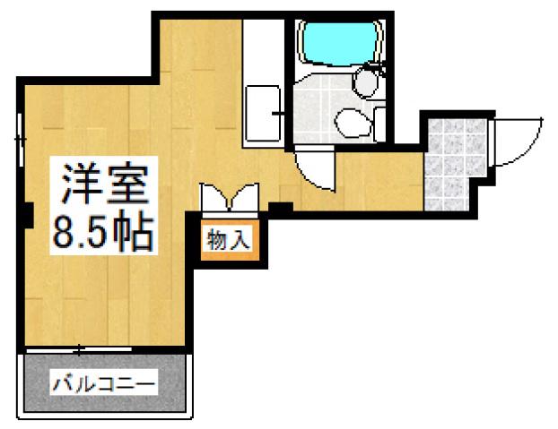 ベルクメイム(ワンルーム/3階)の間取り写真