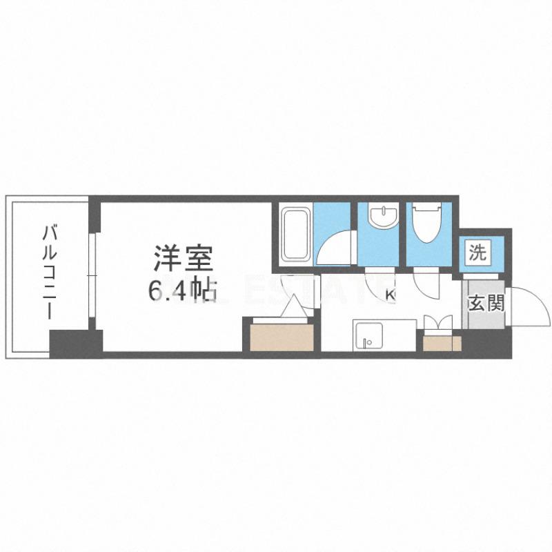 グランカーサ高井田(1K/9階)の間取り写真
