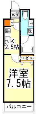 レガロ草加住吉(1K/2階)の間取り写真