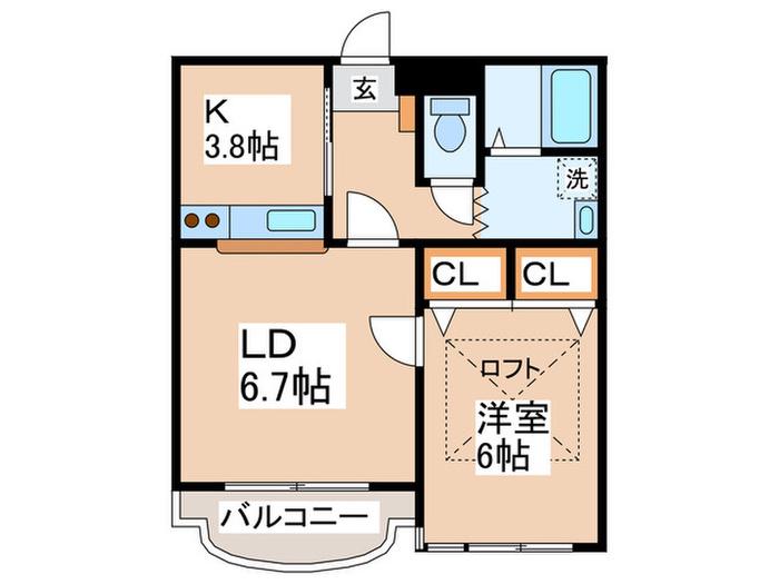 シャルム永山(1LDK/3階)の間取り写真