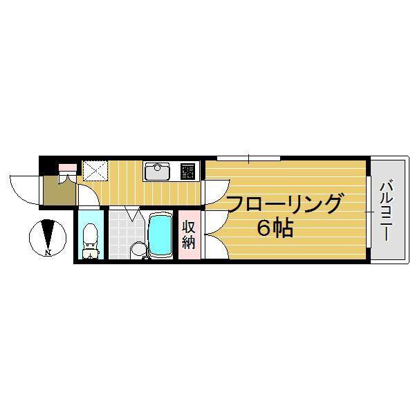 K-SQUARE(1K/2階)の間取り写真