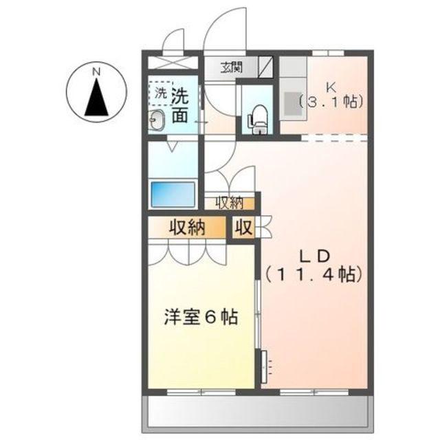 イーストサイドハイツ(1LDK/2階)の間取り写真