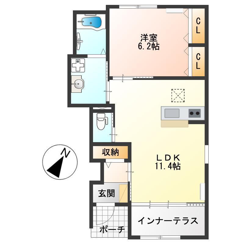 アーバンコート・ソフィア(1LDK/1階)の間取り写真