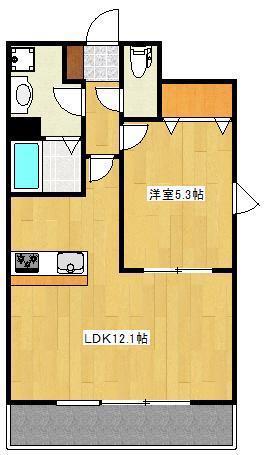 クロノス25上熊本(1LDK/2階)の間取り写真