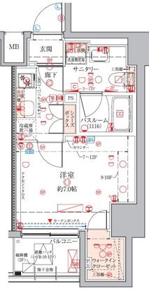 クレヴィスタ練馬桜台III(1K/4階)の間取り写真
