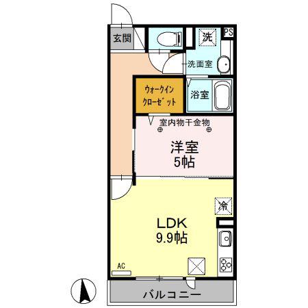 リビオンH&MII(1LDK/1階)の間取り写真