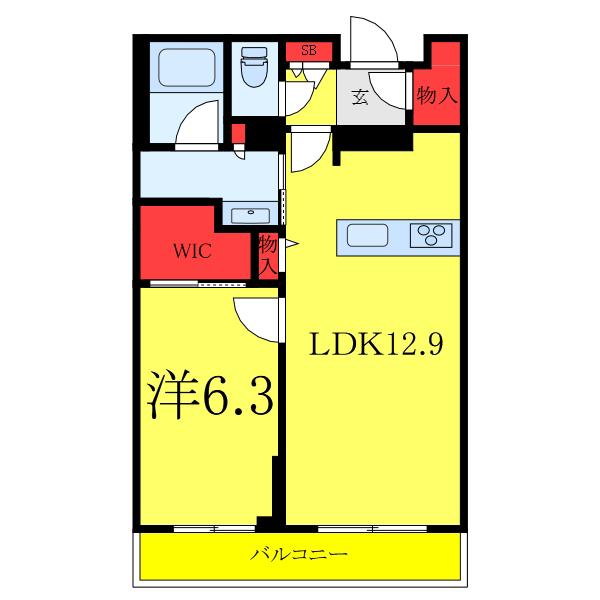 アトリエール F(1LDK/3階)の間取り写真