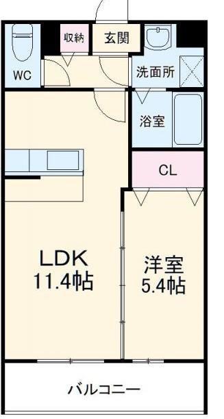 SJT HAMAKITA(1LDK/3階)の間取り写真