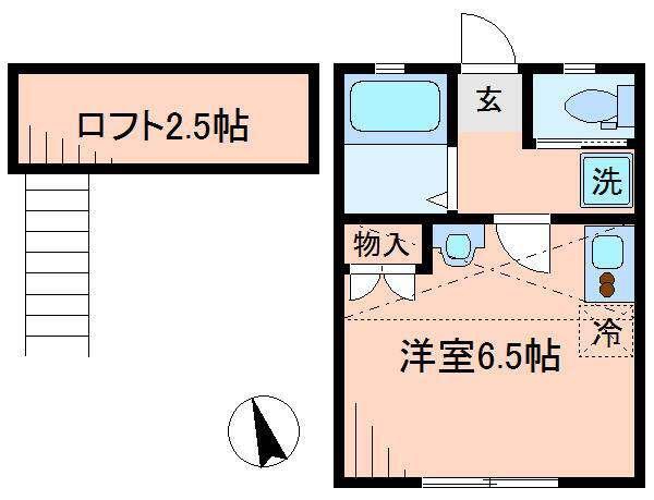 シモンズホール(ワンルーム/2階)の間取り写真