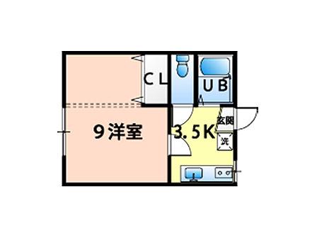 レジデンス シャン3(1K/2階)の間取り写真
