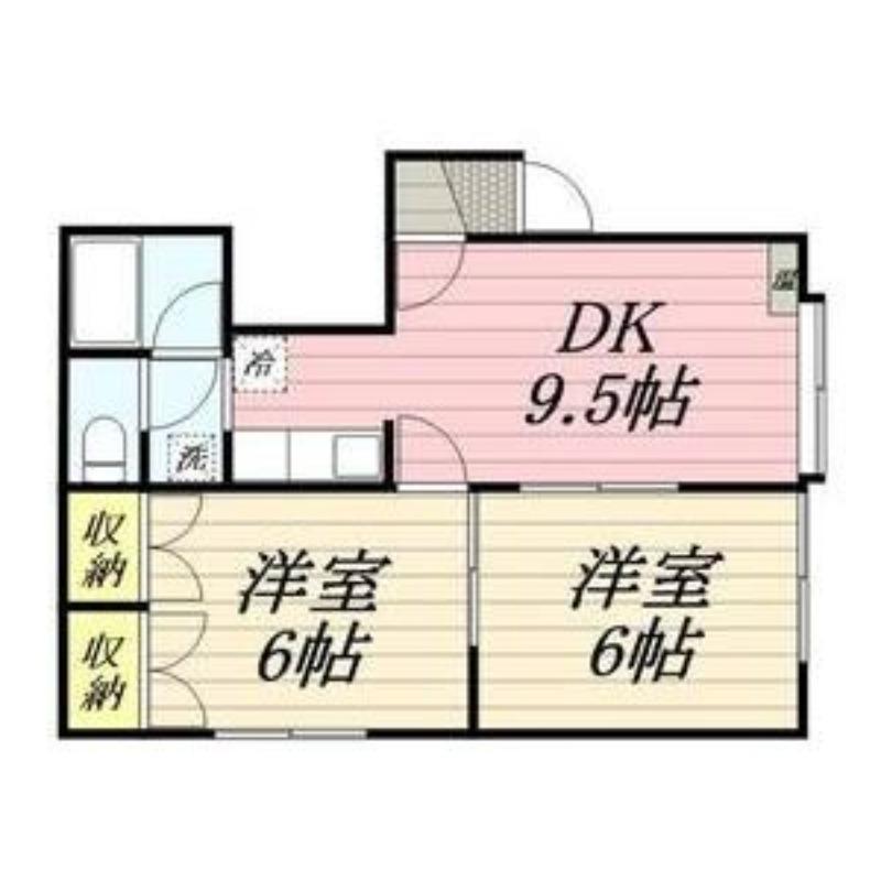 エクセルBハイツ(2DK/3階)の間取り写真