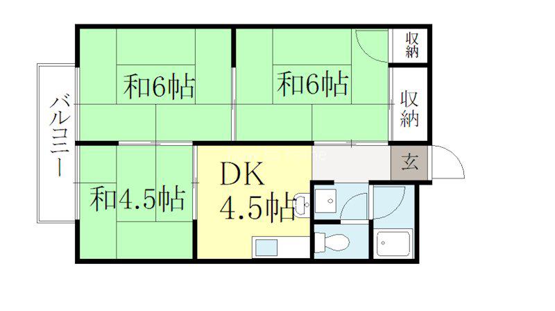 クイーンハイツ(3DK/2階)の間取り写真
