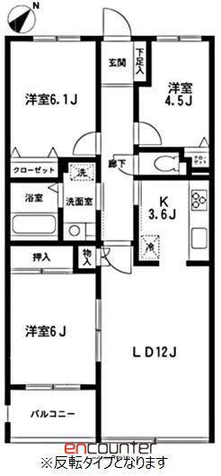 クレールコート芦花公園(3LDK/1階)の間取り写真