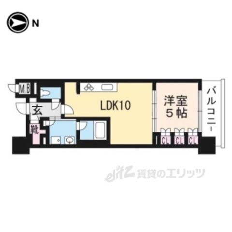 ザ・京都レジデンス四条河原町(1LDK/7階)の間取り写真