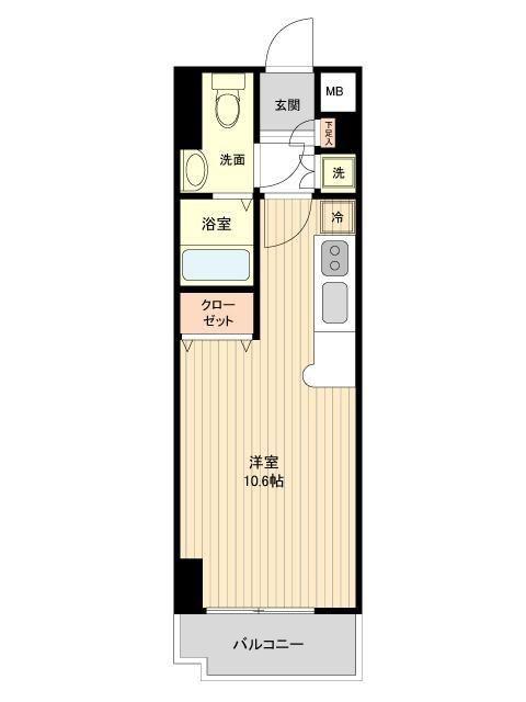 レジディア仙台本町(ワンルーム/5階)の間取り写真