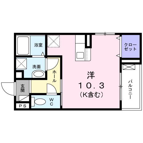 善進荘(ワンルーム/1階)の間取り写真