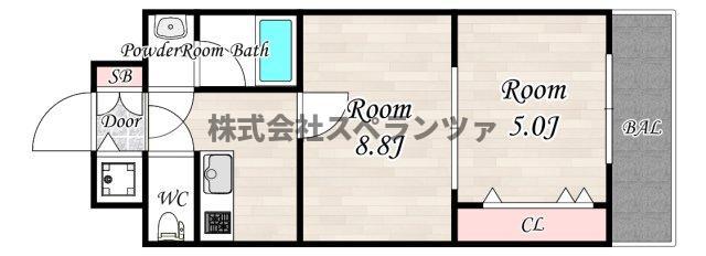 THE MUSIC COURT(2K/7階)の間取り写真