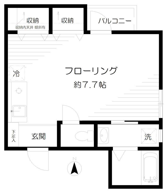 シャルマンカーナ(ワンルーム/3階)の間取り写真