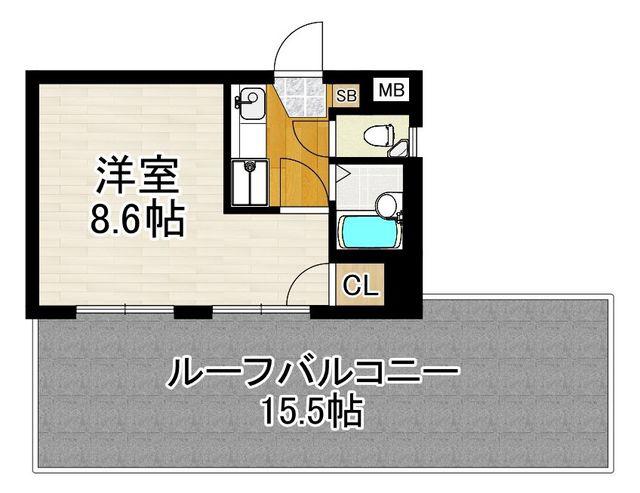 ファイブビル(1K/4階)の間取り写真