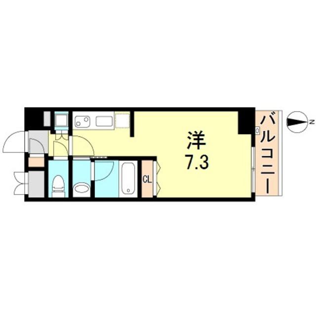 S-FORT神戸小河通(ワンルーム/2階)の間取り写真