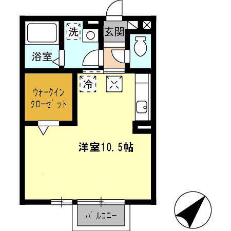 KENT HOUSEA(ワンルーム/1階)の間取り写真