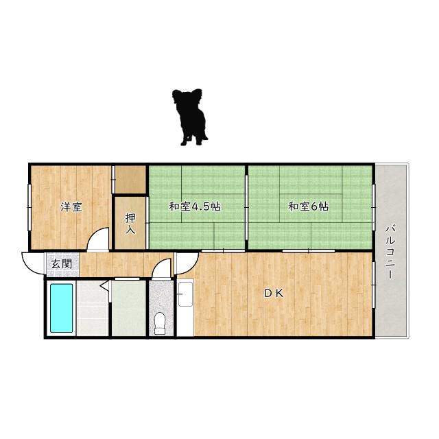 春日マンション(3DK/3階)の間取り写真
