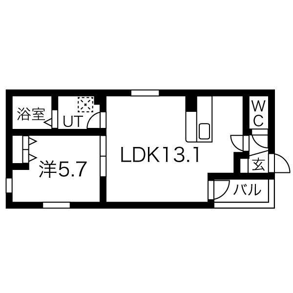 DEVELD橘(1LDK/3階)の間取り写真
