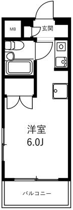 KOGANEI CRYSTAL MANSION(ワンルーム/5階)の間取り写真