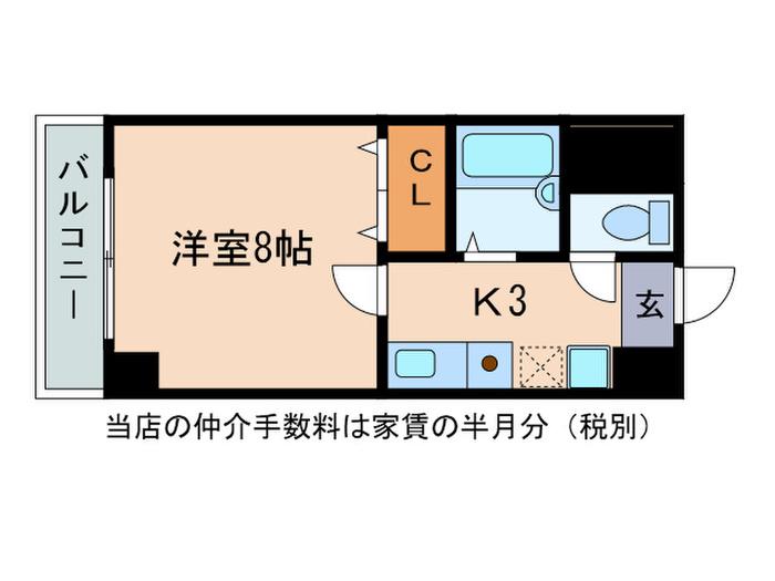グッドライフ南草津I(1K/9階)の間取り写真
