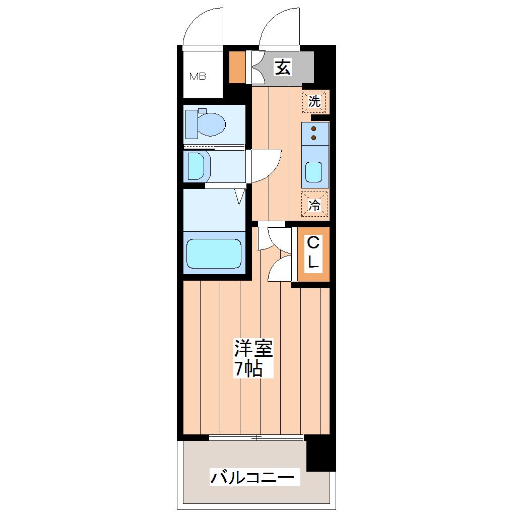 LASANTE薬師堂(1K/2階)の間取り写真