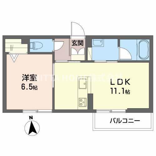 ベレオ西町(1LDK/3階)の間取り写真