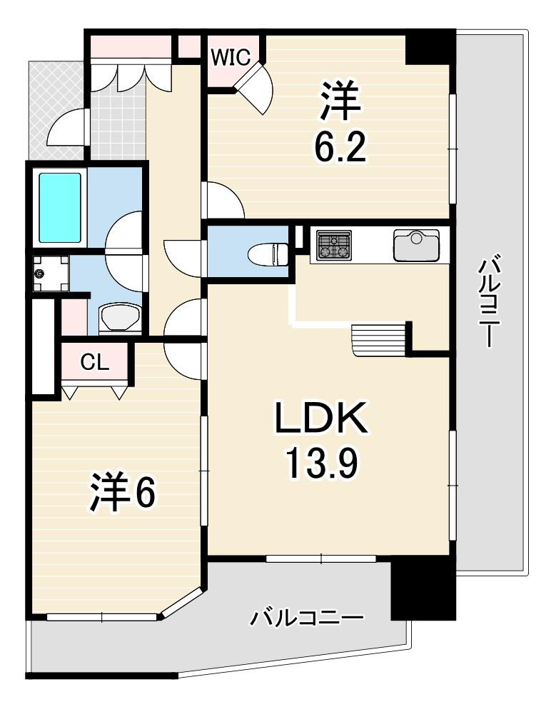 エステムプラザ神戸元町・海岸通(1SLDK/5階)の間取り写真