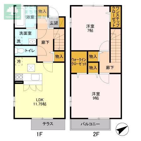 メゾンラフィーネ(2LDK/2階)の間取り写真
