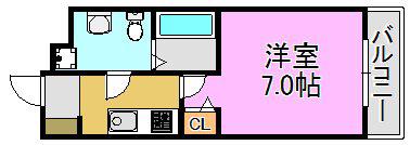 アーク吉田駅前(1K/4階)の間取り写真