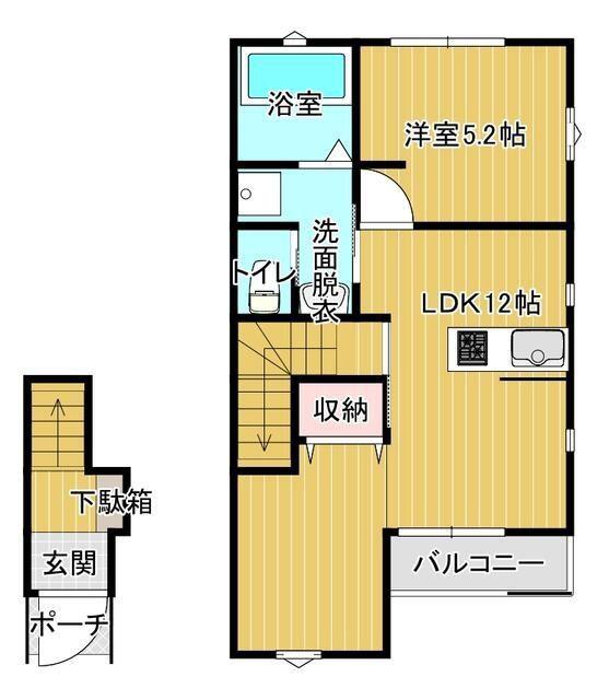 モノリシック(1LDK/2階)の間取り写真