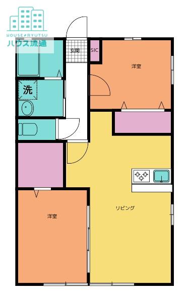 グランコート東町(2LDK/2階)の間取り写真