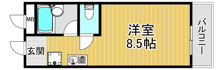 グローリー淀川(1K/2階)の間取り写真