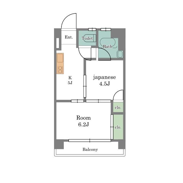 井草関口マンション(2K/4階)の間取り写真