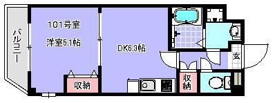 LIETO VILLA幕張(1DK/1階)の間取り写真