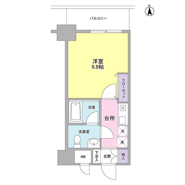 セレーノ品川(1K/2階)の間取り写真