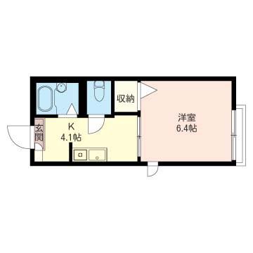 ファミール中央林間 A・B(1K/2階)の間取り写真