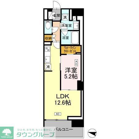 ロイヤルパークス仙台青葉通(1LDK/14階)の間取り写真